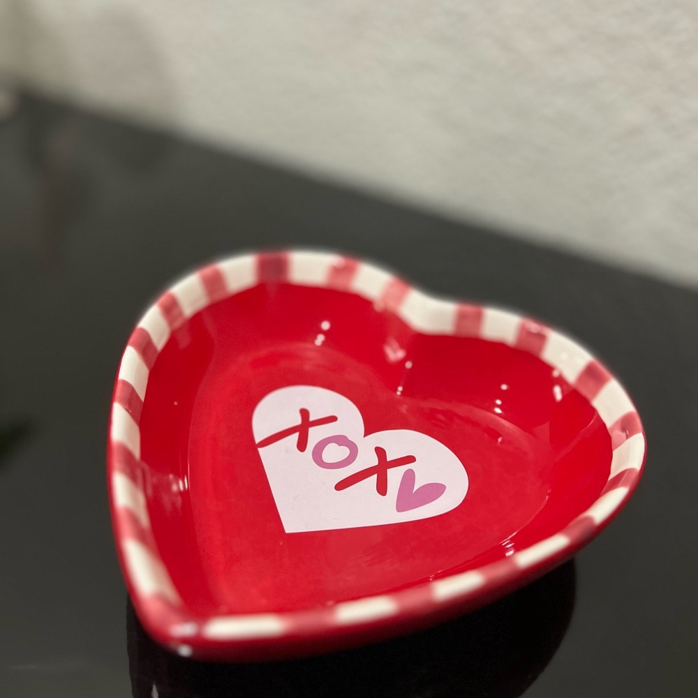 Xoxo Heart Shaped Red Bowl for Valentine Galentine